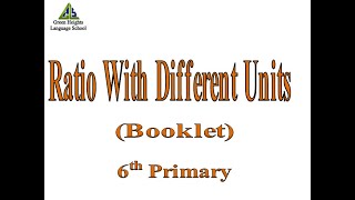 Ratio With Different Units (Booklet)