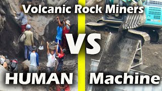 Merapi Volcano Rock and Sand Miners: Human versus Machine