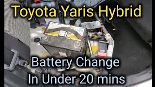 How to change 12v Auxiliary Battery - Toyota Yaris Hybrid at home with 10mm Socket