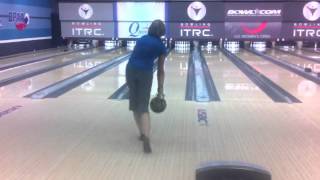 Stefanie Nation throwing a strike in league