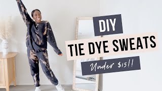 HOW TO DIY A TIE DYE SWEATSUIT WITH BLEACH (Under $15!) - Davina Donkor