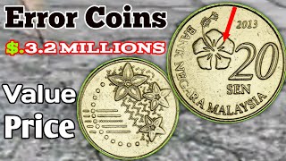 20 sen coin Value Malaysian coin - Error Coins Worth Money - 2013 Malaysia 20 Sen Die Break Error