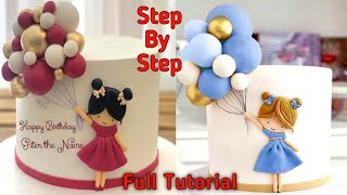 Birthday Cake Design For Cute Girl Kid | Baby Girl Balloon Cake | Balloons Cake