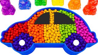 ASMR Video | How To Make Rainbow Mini Copper Car Bathtub With Mixing Beads | Amazing Ideas By Yo Yo