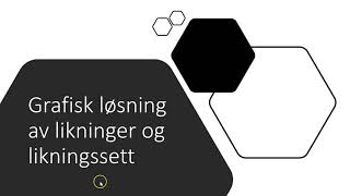 Grafisk løsning av likninger og likningssett