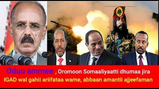 #oduuammee Oromoon Somaaliyaatti dhumaa jira, wal gahii IGAD, shira ertiriyaa #oromo  #ethiopia