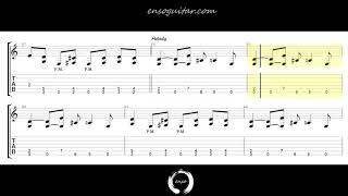 Metallica - Enter Sandman {50% Speed Guitar Tab Play Along Backing Track}