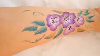 how to paint purple violet tatoo#acrylicpainting#art#purple violet#tutorial #tatoo