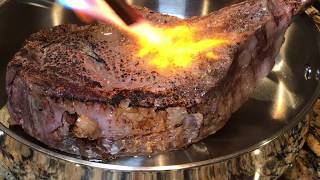 SearTeq Torch Searing a Sous Vide Tomahawk Ribeye Steak to Perfection.