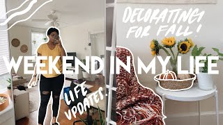 weekend in my life | decorating for fall, hair product review, + grocery haul