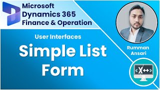 Simple List Form in D365 F&O Tutorial