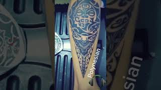 Polynesian Leg Section #Tattoo #polynesian #polynesiantattoo #tribal #ytshorts #tiktok