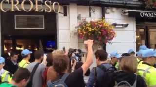 NATO Protest at Cardiff Castle South Wales Luxury Dinner Arrests Made Cardiff Lockdown 04/09/2014