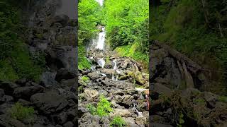 Водопад в каньоне, по пути на озеро Рица, Абхазия. Waterfall in the canyon, on the way to Lake Ritsa