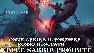 COME APRIRE FORZIERE ROSSO BLOCCATO NELLE SABBIE PROIBITE GOD OF WAR RAGNAROK