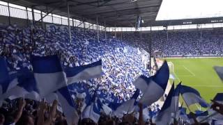 1.FC Magdeburg vs FC Rot-Weiß Erfurt 01.04.2017 blau-weißes Fahnenmeer