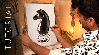 Easy Charcoal drawing for BEGINNERS!