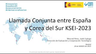 Llamada Conjunta España-Corea del Sur KSEI 2023