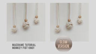 Macrame Tutorial - Monkey Fist Knot - Slow Version - Craft