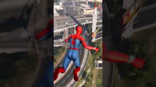 GTA V ~ SPIDER MAN JUMPING FROM BATTLE BLIMP #Shorts | THUG GAMERZ