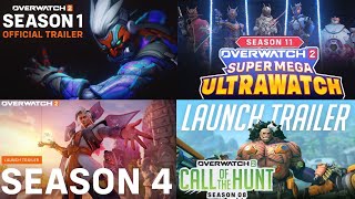 All Overwatch Season Trailers (Season 1 - 11) In Order Overwatch 2