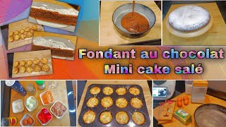 fondant au chocolat+ Mini cake salé  😋🤤 فندن بالشكلاطة+ كيك مالح