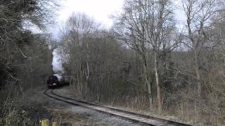 43106 Ivatt runs southbound - 1st April steam & leaking steam pipe