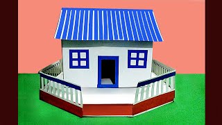 How to make a Paper House -for school project | Paper cutting Art | Kids craft & Art - 2019