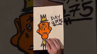 Daily Faces Challenge: Day 275/365- Oil Pastel Sketchbook Drawing | Quick Art Timelapse #art #shorts