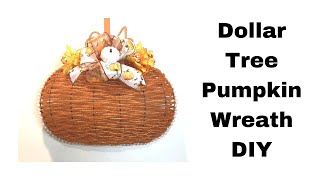 Dollar Tree DIY Pumpkin Wreath - How to Make a Fall Pumpkin Wreath with Deco Mesh Tubing