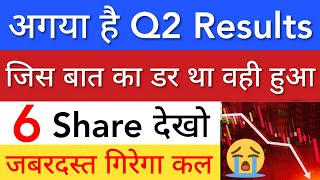 कल जबरदस्त गिर सकता 🔴 WEAK Q2 RESULTS • SHARE MARKET LATEST NEWS TODAY • STOCK MARKET INDIA