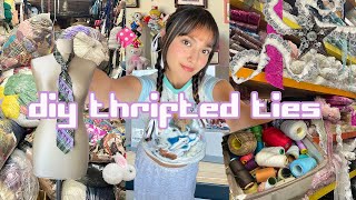 THRIFT FLIP WITH ME: upcycling thrifted ties for a *FAMOUS* celebrity!!!