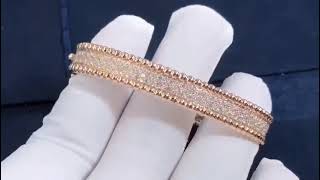 Van Cleef & Arpels Perlée Diamonds 18k Rose Gold 3 Rows Bracelet VCARN9WF00