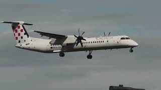 Croatia Airlines Bombardier Dash 8 landing at Zurich Airport