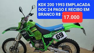 Kawasaki KSX200 1993 emplacada e em dia a venda.