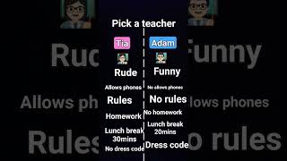 pick a teacher #teacher #fypシ #subscribe #bedo_yt