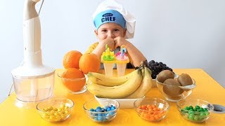 Делаем фруктовое мороженое Makes fruit Ice Cream with Color song