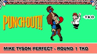 Punch Out!! NES - Mike Tyson Perfect TKO Round 1 and Ending