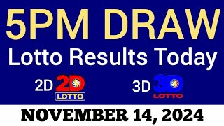 Lotto Result Today 5pm Draw November 14 2024 Swertres Ez2 PCSO Live Result