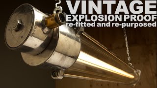 Assembly of vintage explosion proof ship's tube light