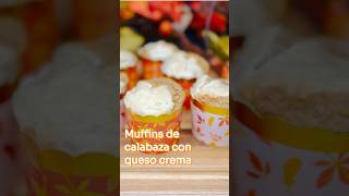 Como hacer MUFFINS  de CALABAZA rellenos de QUESO CREMA🤤