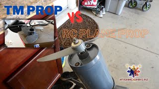 Regular Trolling motor prop Vs. RC Airplane prop #kayakfishing #fishing #fishinggimiksaz