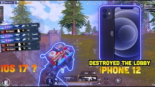 DISTROYED WHOLE LOBBY 🔥 IPHONE 12 SMOOTH + EXTREME PUBG / BGMI TEST 2023⚡️4 FINGER GAMEPLAY