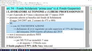 006 DL Cura Italia: supporti di LIQUIDITA' alle imprese