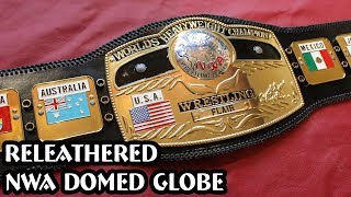 Releathered NWA Domed Globe Replica Belt