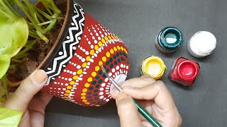 3 Easy pot painting tutorial// pot painting tutorial step by step//DIY Reuse of garden pots