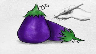 How to Draw A Brinjal/Egg Plant