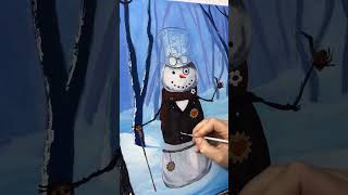 Speed painting my funny Steampunk Snowman | Acrylic on canvas #acrylicpainting #art #painting