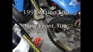 1993 Maico 500 - New Front Tire (Dirtbike Garage: S2 E6)