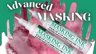 Multi-layered masking || Further exploration of masking fluid & watercolour